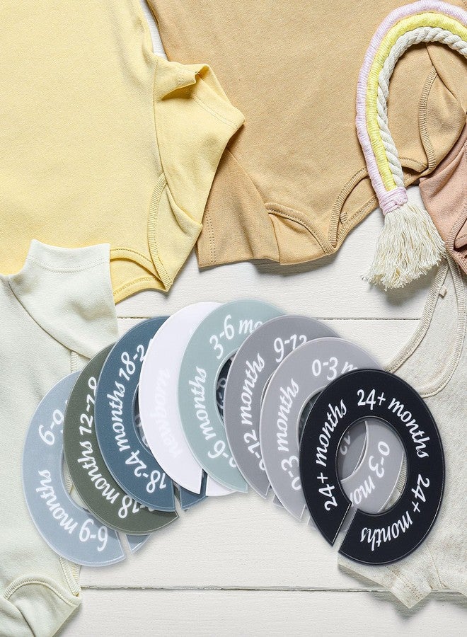 ForraFun 8 Pcs Baby Closet Dividers Unisex Baby Clothes Organizers Clear Labels for Nursery Closet Organizer & Decor Nursery Fits Most Rods(Modern,Cool Colors) - Image 4